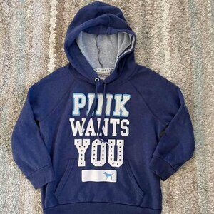 Y2K Victoria’s Secret VTG Navy Blue Hoodie 1986 Sweatshirt Sz Medium